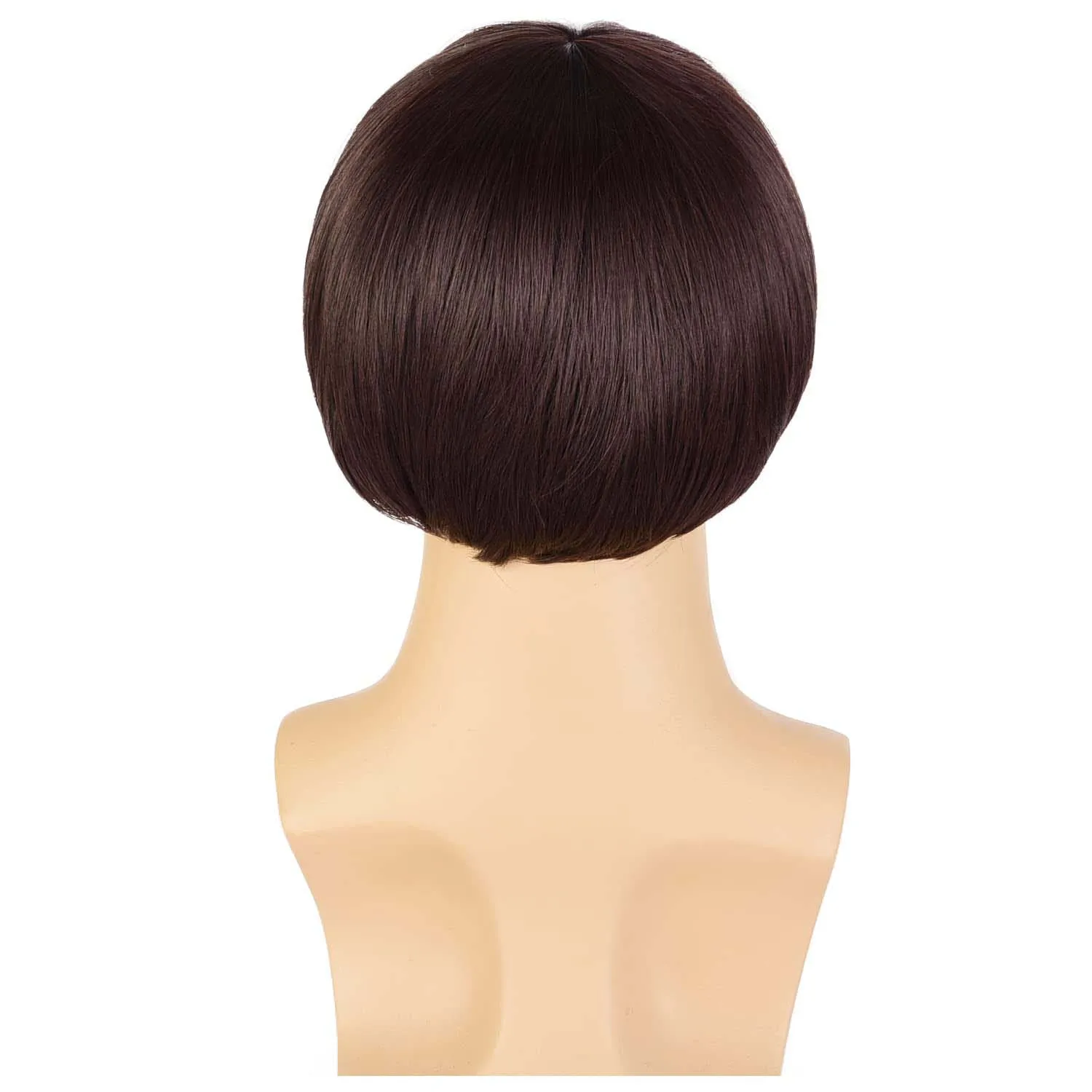 Synthetic Short Brown Mushroom Cosplay Wig for Men, Bowl Cut Hair,Anime Retro Wig, Suitable for Movies, Party,Multi-colored Wig image 4