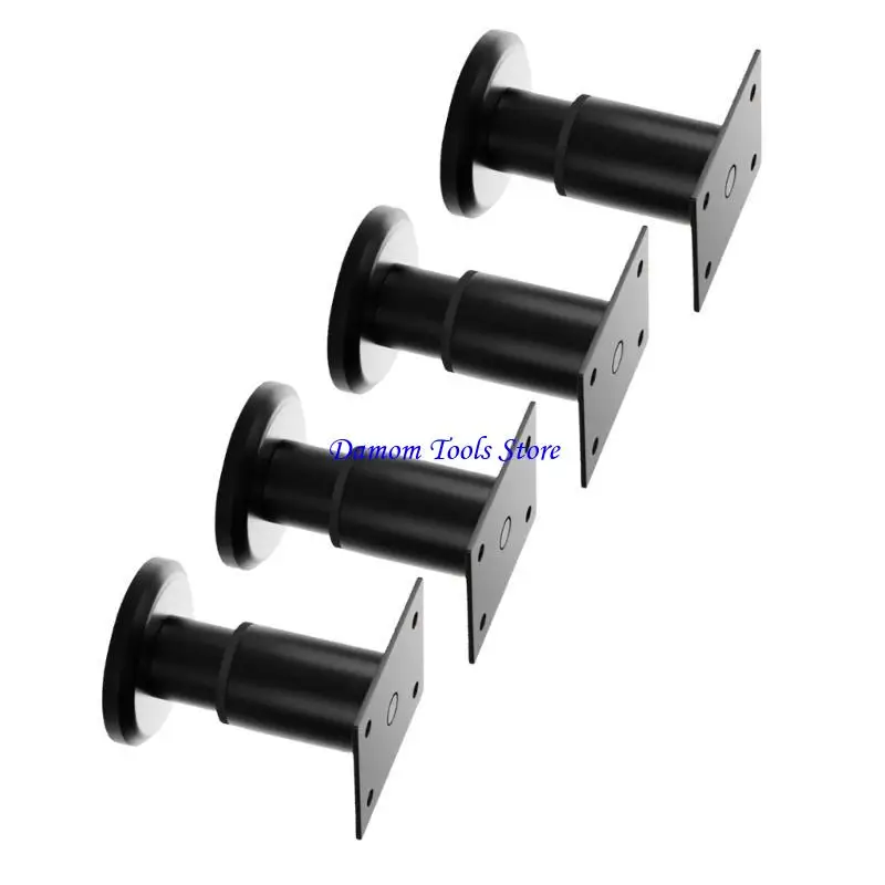 57BE Multipurpose Black Furniture Support Legs Height Customizable Foot Pad for Home