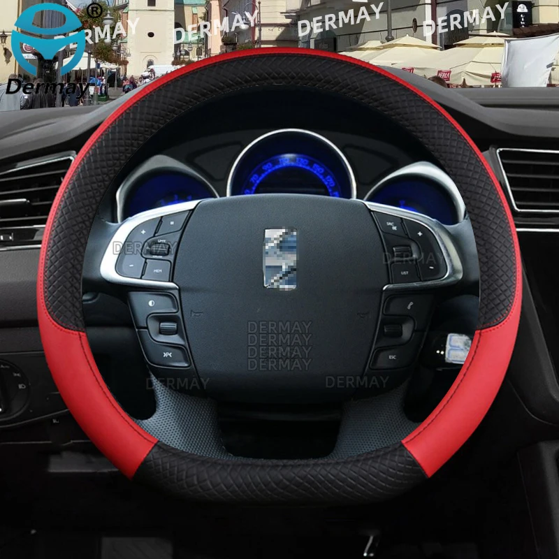 for Citroen DS4 DS 4 I II 2010~2022 Car Steering Wheel Cover PU Leather Non-slip Auto Accessories