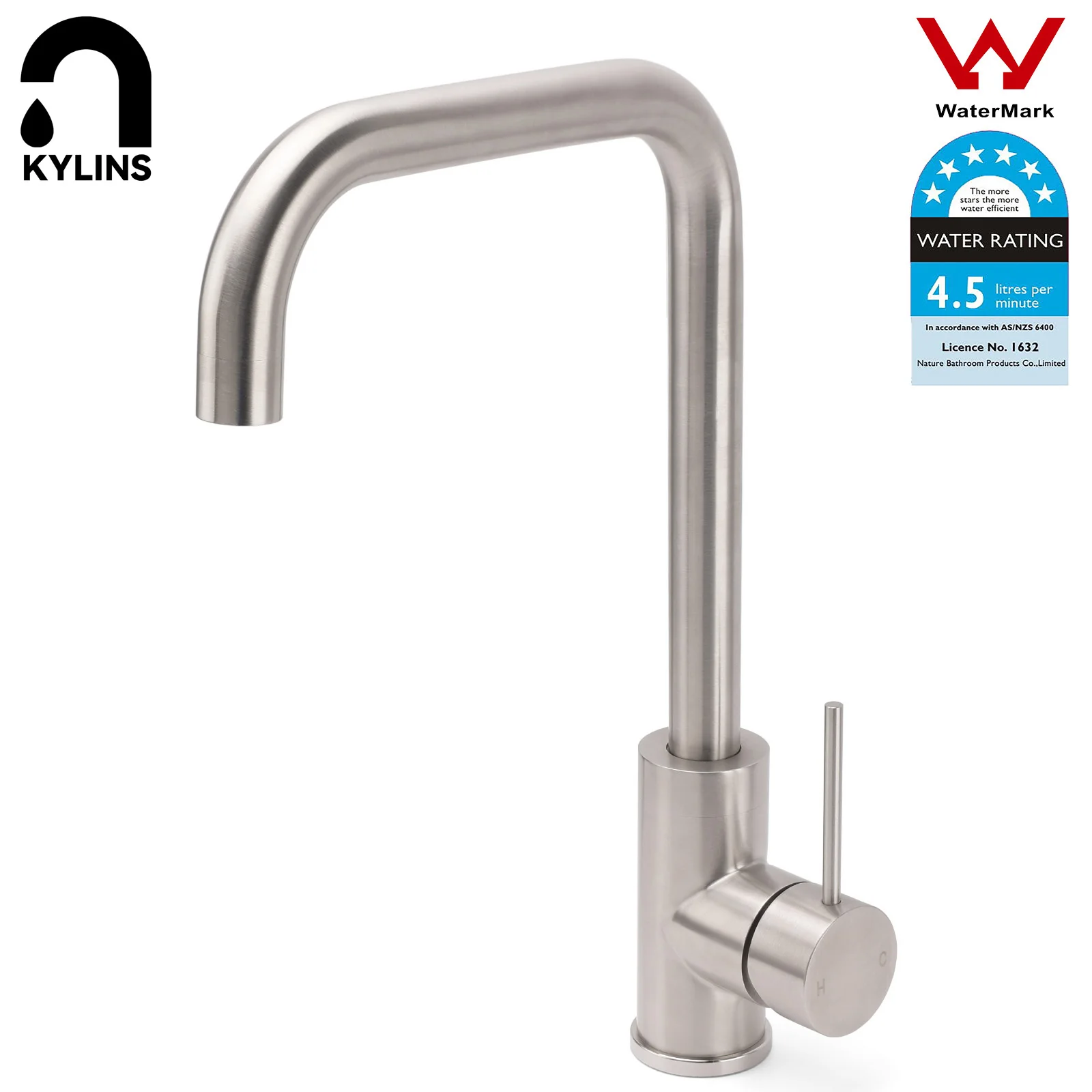 **Sydney Stock** KYLINS Kitchen Faucets Brushed Stainless Steel Hot Cold Water Tap For Sink Vegetable Basin Hot Cold Water Mixer