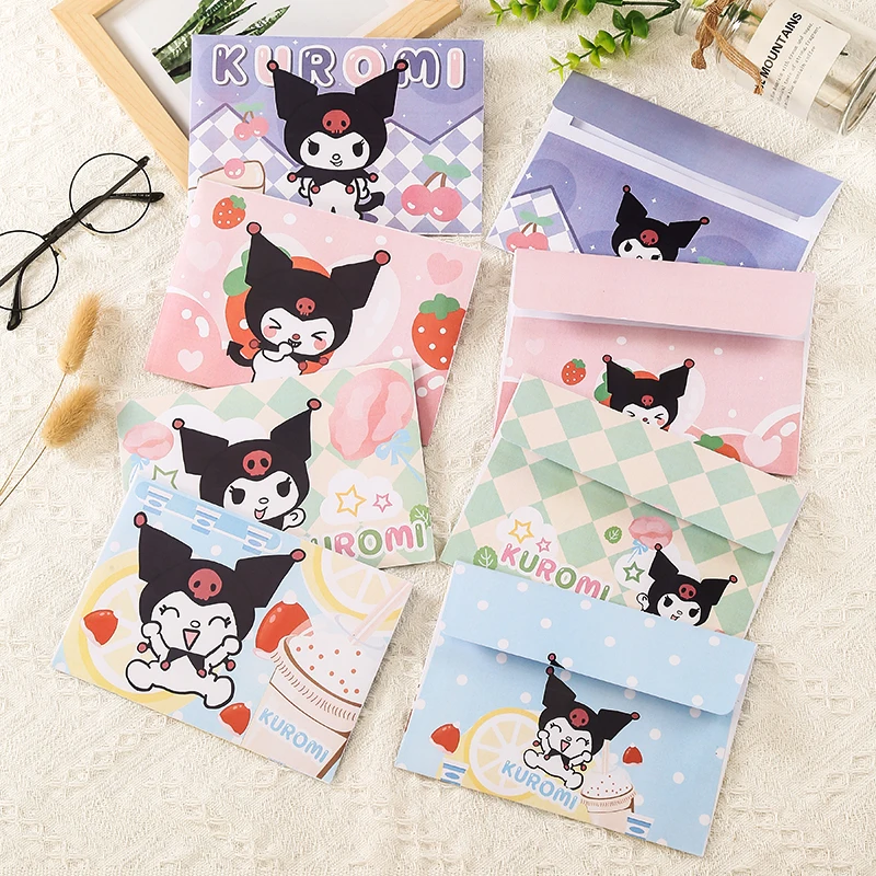 2023 New Sanrio Cute Cartoon Kuromi Envelope Letter Set Exquisite Student Letter Message Letter Paper Gift Letter Wholesale