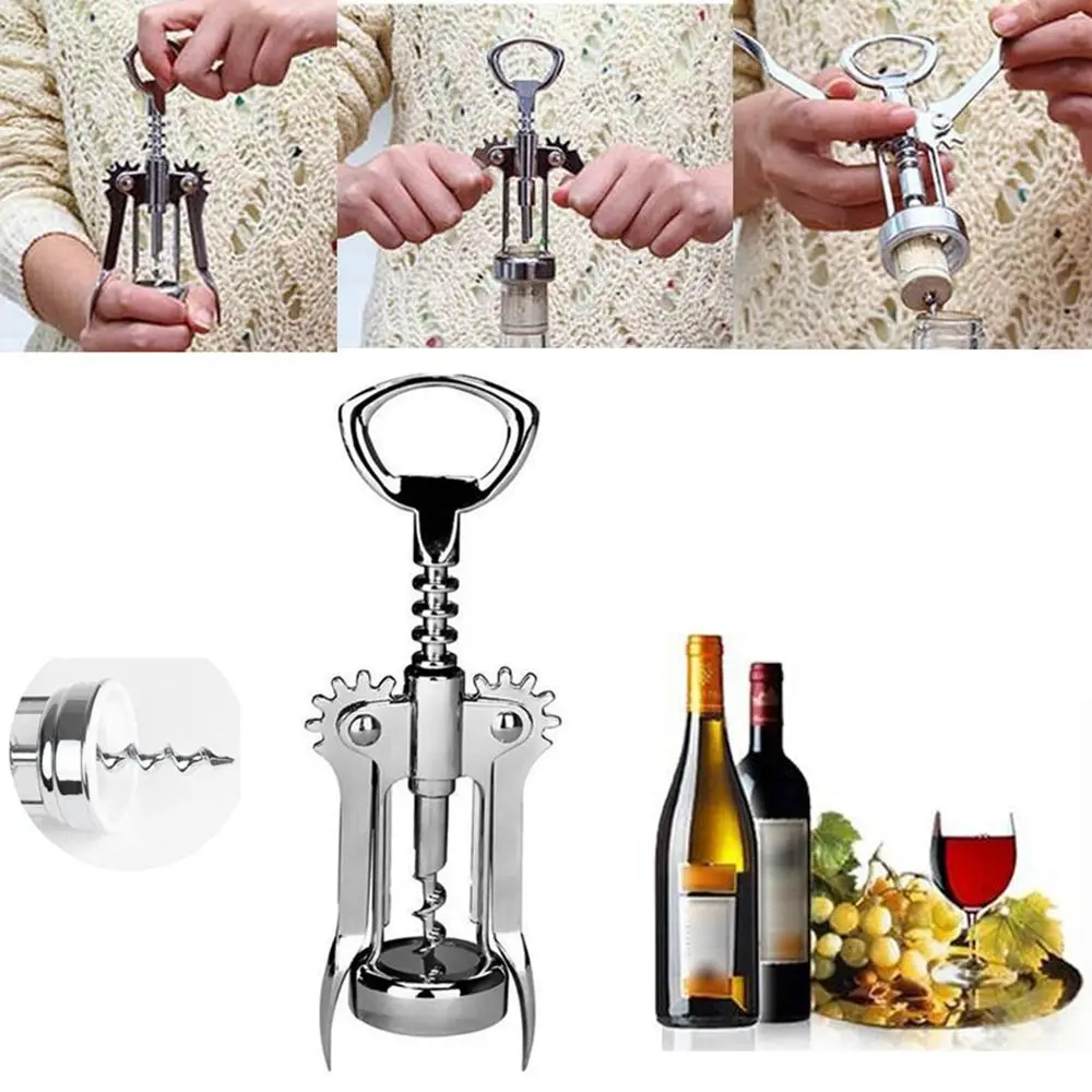 Metal Beer Sommeliers Wing Type Wine Cork Remover Kitchen Dining Bar Tool Bottle Openers Corkscrews