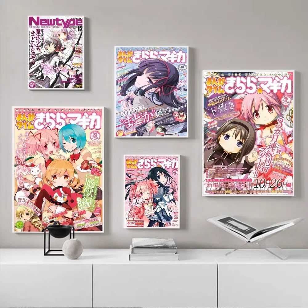 Puella Magi Madoka Magica Classic Movie Posters Fancy Wall Sticker for Living Room Bar Decoration Room Wall Decor