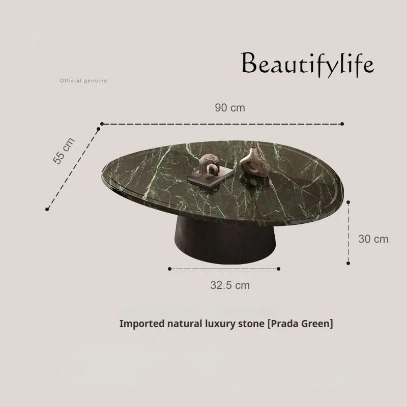 طاولة قهوة جديدة فاخرة من الحجر الطبيعي - طاولة شاي رخامية بتصميم إيطالي، شكل فني حر لغرفة المعيشة الحديثة" #6