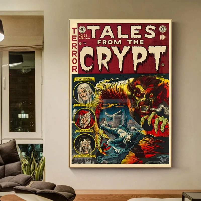 Tales From The Crypt Art Poster, Pulp Magazine, détectée y, Dreadcomparator Prhonneur, Horror Comic Canvas Wall, Manage Home Roo