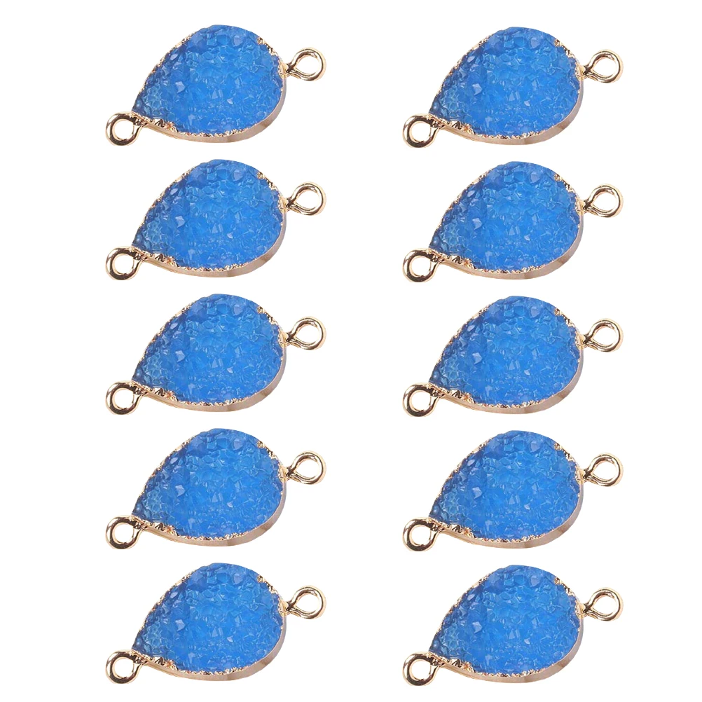 

10 Pcs Water Drop Crystal Pendant Druzy Shape Necklace Supplies Charm DIY Jewelry Making Accessories Teardrop Stones Craft
