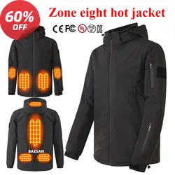 Wintersports outdoor hardshell smart graphene heating hardshell couple thermostatic electric heating USB charging outdoor jacket