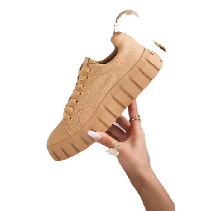 Sneaker Brand New Casual Shoes Big Size Shoelaces Fashion Black Purple Leisure Woman Canvas Shoes Flats Zapatos Mujer 2023