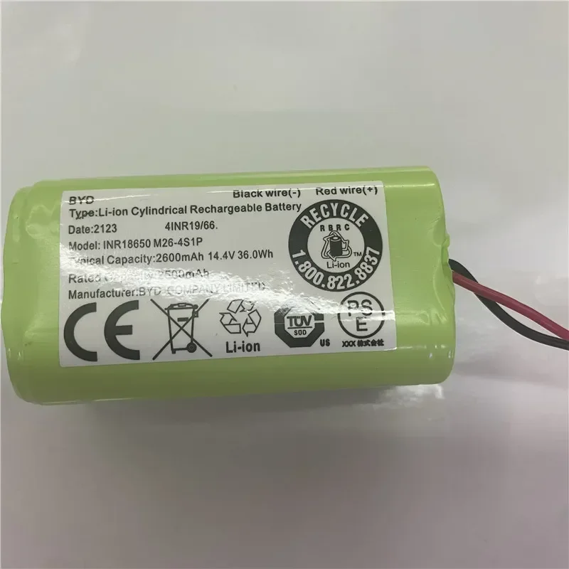 100% Original for INR18650 M26-4S1P battery 2600mAh High capacity for Cleaning robot battery BYD COMPANY LIMITED