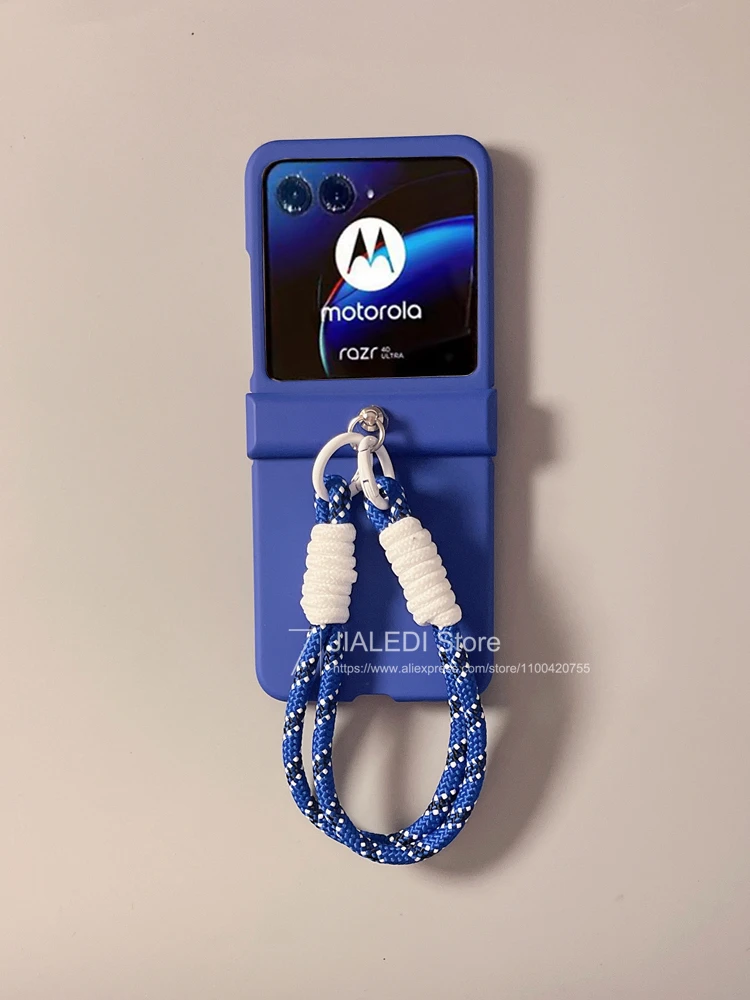 Simple Strap Solid Color Hinger Phone case For Motorola Razr 40 50 Ultra Moto Razr40+ Plus 2024 Cover