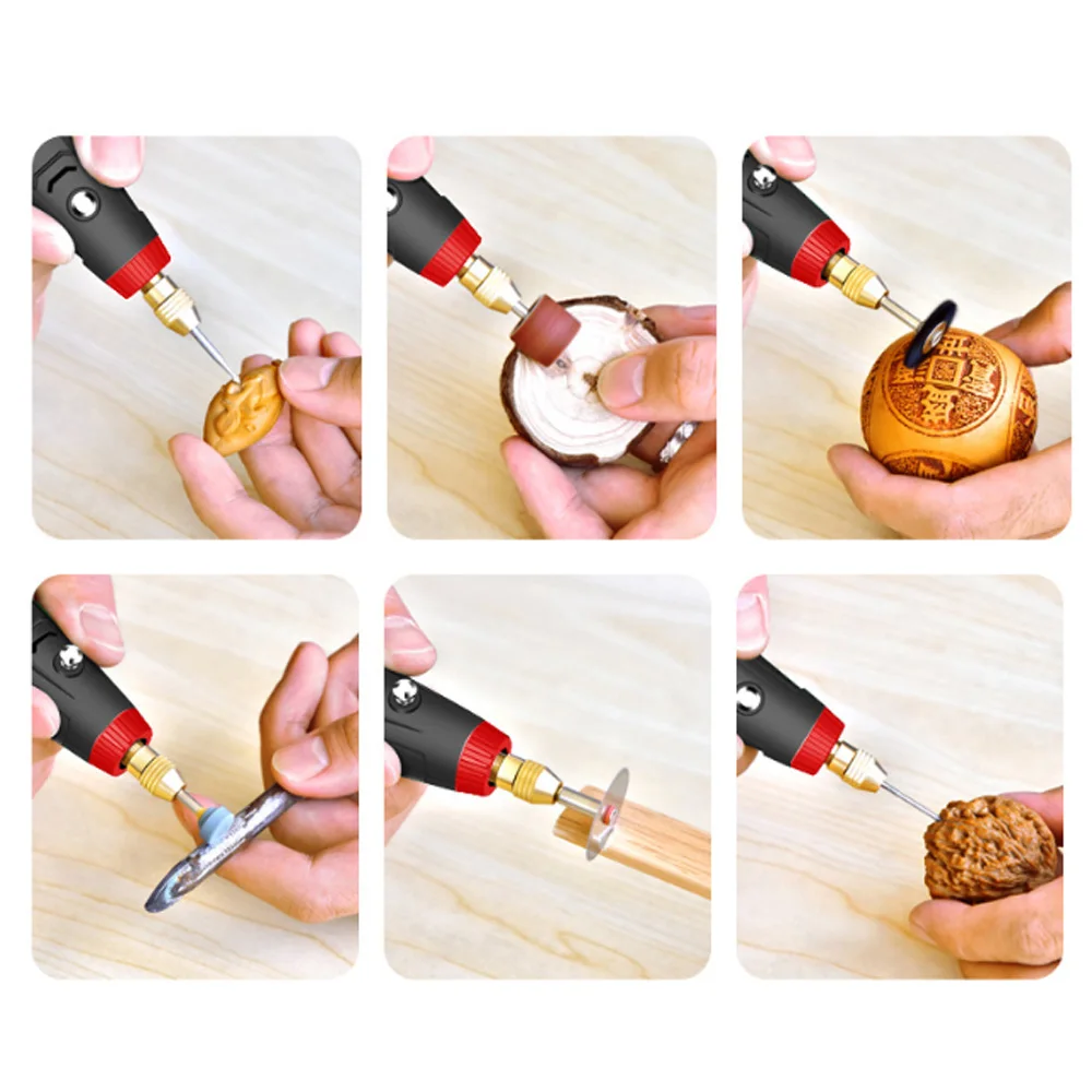 Imagem -04 - Mini Furadeira Elétrica com Carregamento Usb Mini Grinder Grupo Ferramentas Rotativas Acessórios de Gravura Kits para Moagem Faça Você Mesmo Polimento