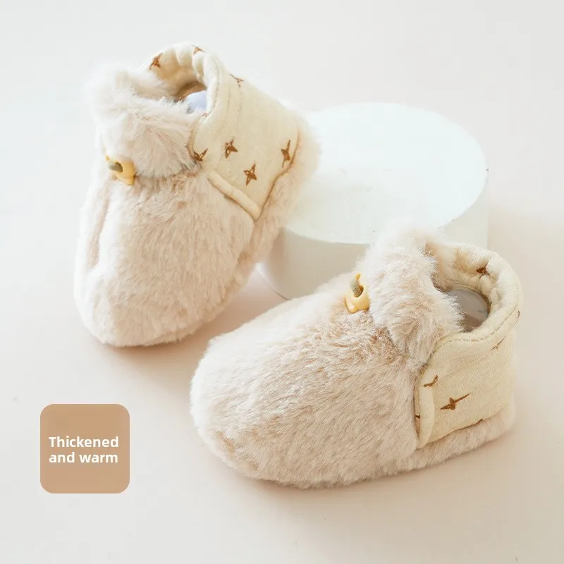 

2025 Autumn/Winter Baby Shoes: Fleece-Lined Thick Warm Sock-Shoes, Soft Sole Pre-Walkers—Non-Slip, Cozy for 0-6 Months Newborns