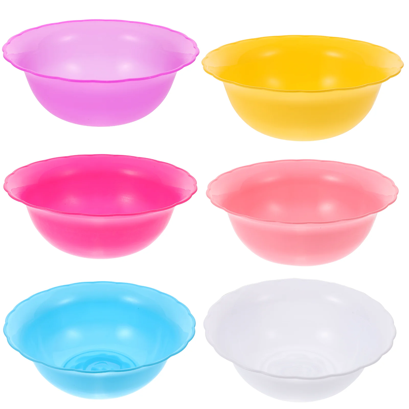 

6 Pcs Plastic Wash Basin Set 6 Colors Portable Storage Salon Sink Face Cleansing Bath Quality Gift Idea