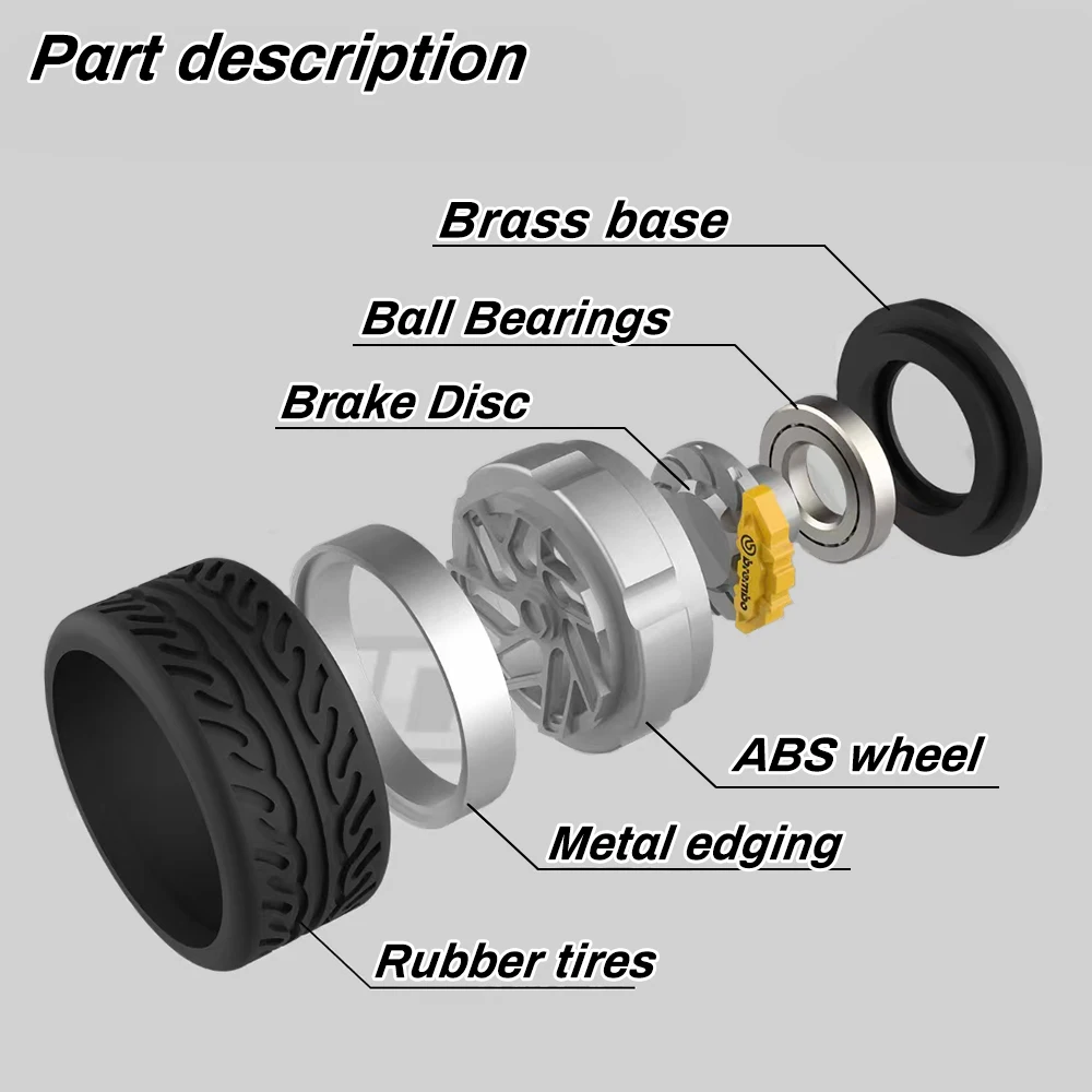 Kicarmod 1/64 Scale ABS Bearing Model Car Wheels with Brake Discs for Custom Vehicle for Jdm Tomica Toy 1 64 Wheels image 4