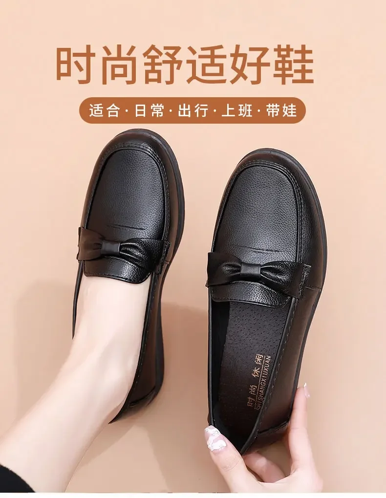 Women Basic Solid Tone Medical Staff Flats Pu Slip On Wear Resistant Cushion Sole Clinic Daily Healthcare Worker Footwear view 6