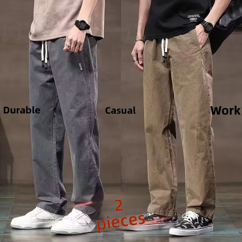 

Американские рабочие брюки в стиле ретро, мужские летние уличные свободные повседневные износостойкие длинные брюки, прямые джинсы