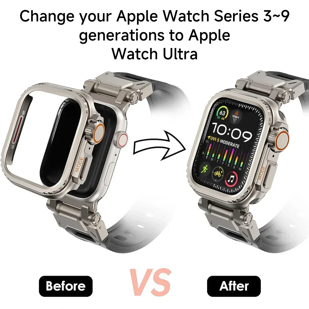 Metal Bumper Case For Apple Watch 49MM 45mm 44mm Protector Frame Cover For iWatch Series 9 8 7 6 5 4 SE Change To Ultra 2 49mm image 4
