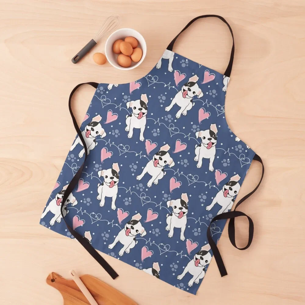

LOVE Boston Terrier / Black 6 Apron Household Items Kitchen japanese style Apron
