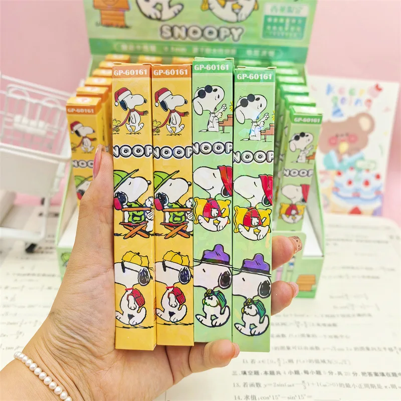 36 قطعة أنيمي سنوبي جل القلم الكرتون 0.5 الصحافة السوداء قلم توقيع معبأة بشكل فردي طالب القرطاسية بالجملة