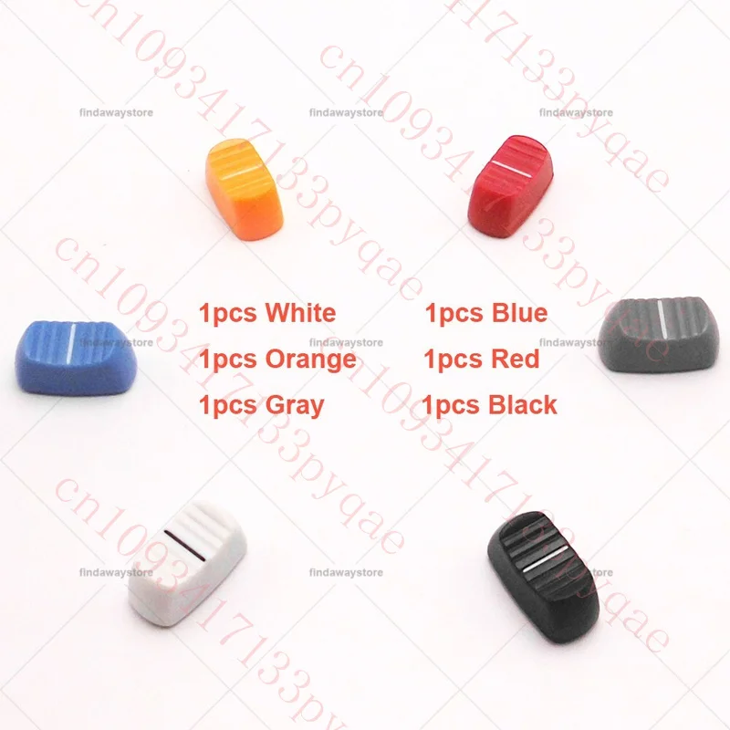 6pcs Slide Fader Knob Cap 23.2mmLx12mmW For Behringer Mixer hole 4mm (6 Colors)