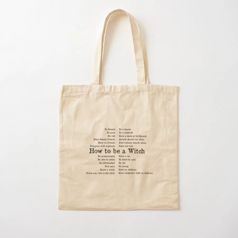 How to be a Witch Tote Bag Women's beach bags Fabric bag women bag the tote