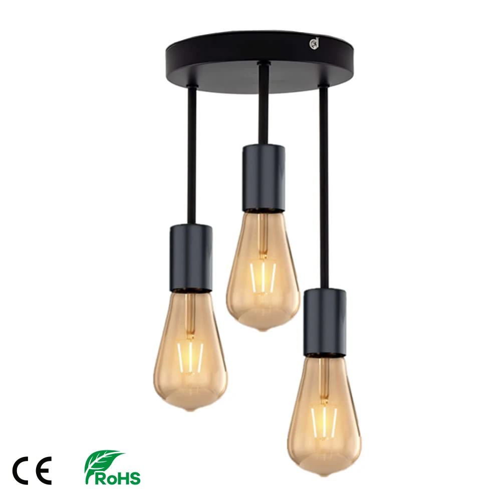 

Flush Mount Ceiling Light Fixture Vintage 3 Heads 4 Heads Pendant Lamp E26 E27 Chandelier for Hallway Bedroom Dining Room