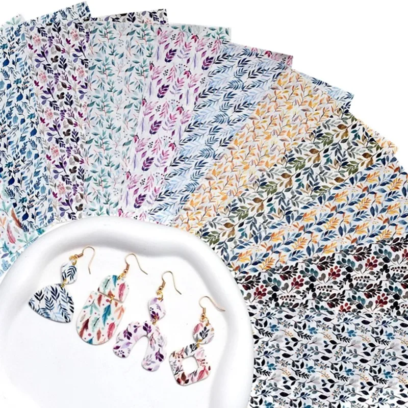 

ZENRA Special Watercolor Transfer Paper Polymer Clay Pastoral Leaf Pattern DIY Soft Pottery Earrings Jewelry Coloring Tools