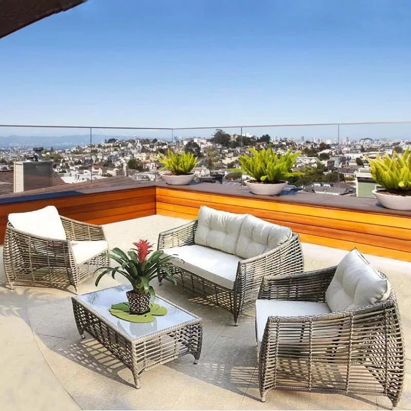 

Outdoor rattan sofa, courtyard cafe seat