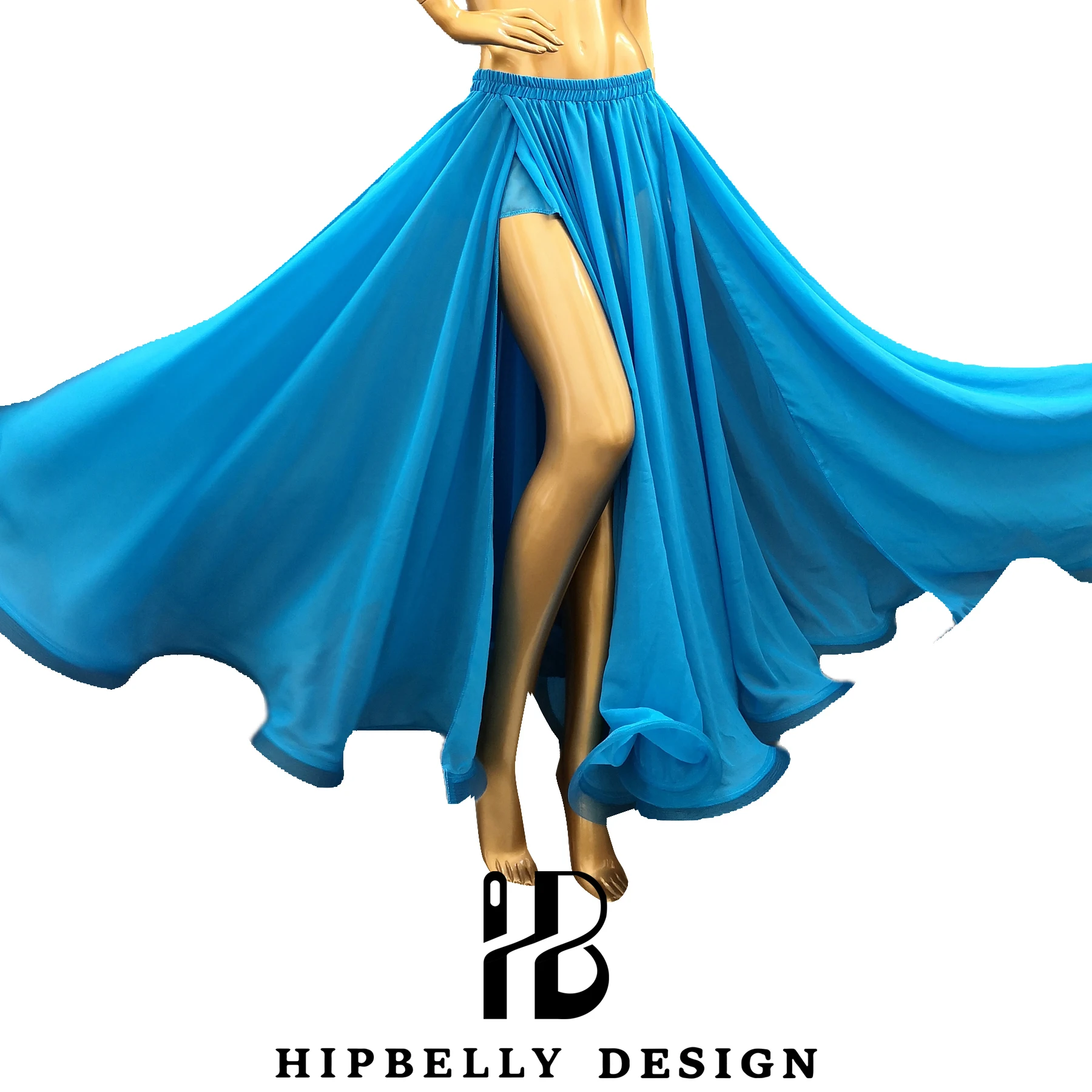 تنورة الرقص الشرقي الشيفون مزدوجة الشق الأذن تنورة الشاش تنورة عالية الشق تنورة للنساء الكبار أداء ممارسة اللباس وتتسابق