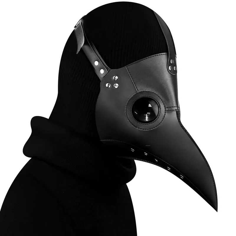 Funny Medieval Steampunk Plague Doctor Bird Mask Latex Punk Cosplay Masks Beak Adult Halloween Event Cosplay Props White Black