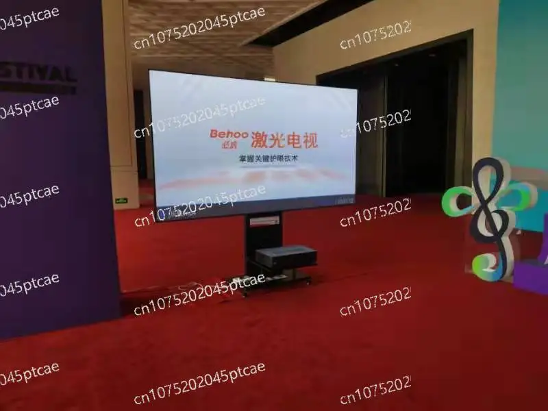 Laser TV black grid Fresnel hard screen non-punching wall bracket anti-light hard screen mobile bracket floor cart