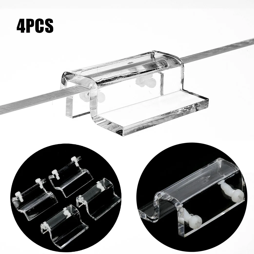 4PCS Acrylic Fish Tank Cover Holder Clear Clip Holder Support Bracket Clamp Support Frame Aquarium Accessories