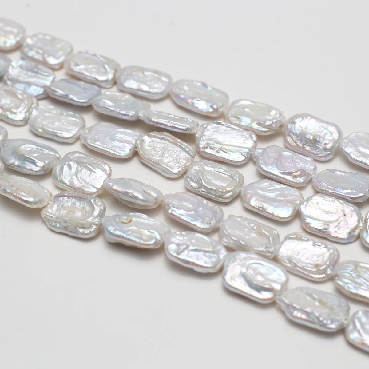 

Natural Freshwater Pearl 13x18mm AAA Sparkle White Square Bead Jewelry Make Gift DIY Necklace Bracelet Accessories Wedding Women