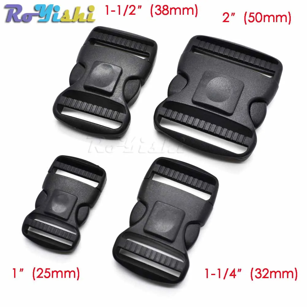 Plastic Dual Adjustable Side Release Buckles Molle Tatical Backpack Belt Bag Parts Strap Webbing