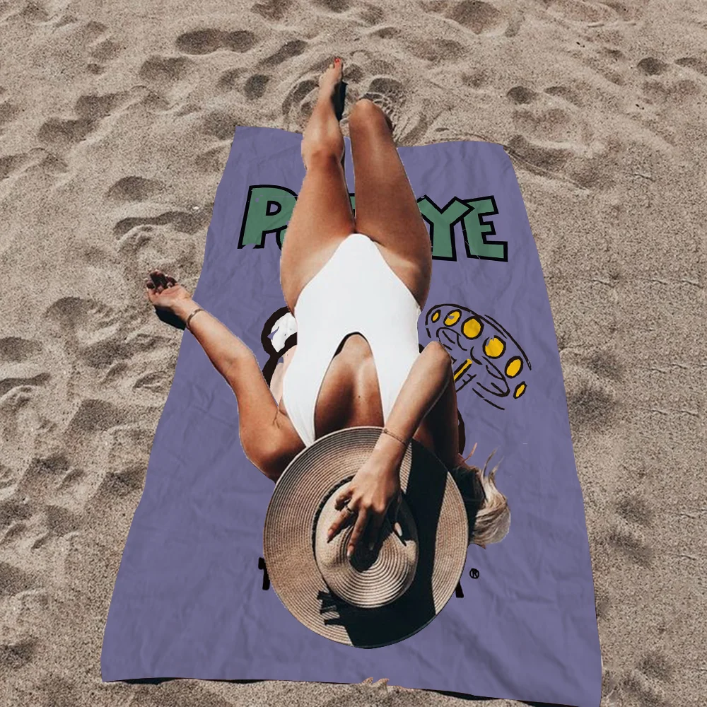 P-Popeye Man Microfiber Printed Beach Towel Mountain Climbing Yoga Beach Swimming Running Absorbent Soft Towel