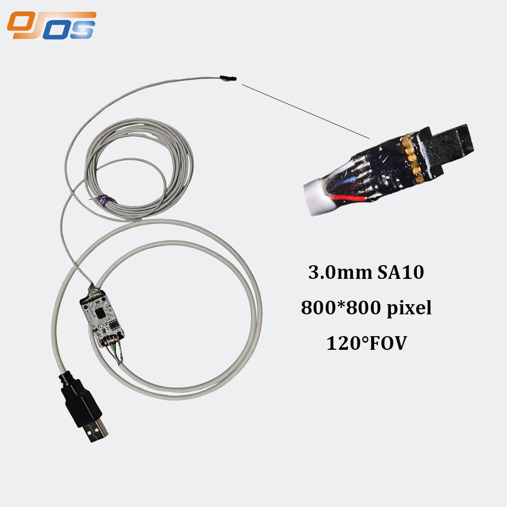 USB HD Endoscopic Camera 120° FOV 60FPS Mini Camera 3mm Inspection Borescope Endoscope