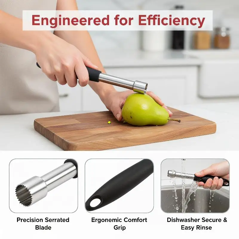 

〔20E〕|Stainless Steel Cherry Corer With Non Slip Handle And Sharp Blade For Home Kitchen Baking And Fruit Prep〔25〕