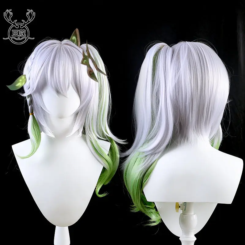 Nahida Dendro Archon Cosplay Wig Sumeru Ponytail Style High Temperature Fiber Comic Con Exhibition Cosplay Outfit