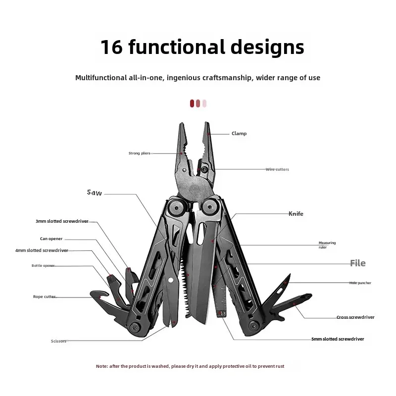 28 in 1 Multifunctional Pliers Tool Outdoor Professional Stainless Steel Folding Pliers Camping Tactical Multi-purpose Pliers