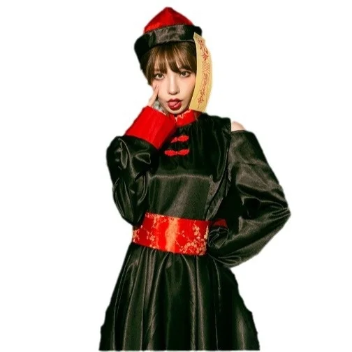 زي أداء للبالغين، زي زومبي للسيدات الصيني القديم، زي تشينغ ديناس للهالوين، أداء مهرجان الأشباح