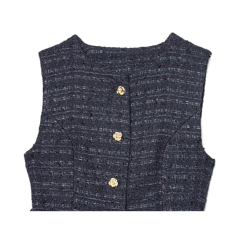 Chique moda textura colete mulher cinto coletes para mulheres sem mangas jaqueta o pescoço streetwear colete vintage colheita topo ﻿