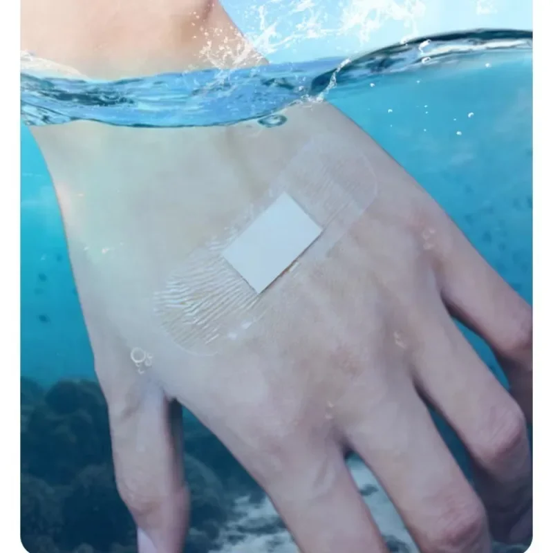 Medical Adhesive Waterproof Plaster Strips for Wound, Sports, Bathing (120pcs PU Transparent)
