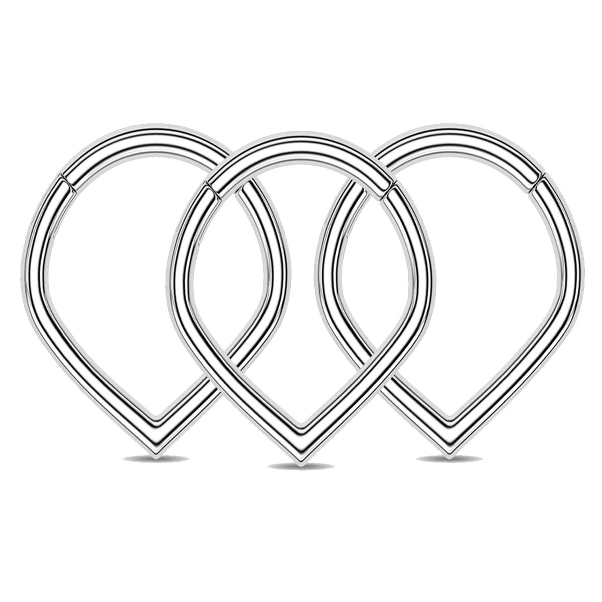 Heart Hinged Nose Ring Hoop in Titanium