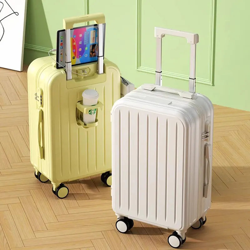 2024 New Suitcase on Wheels Multifunction Lightweight Luggage Silent Universal Wheel Combination Trolley Case