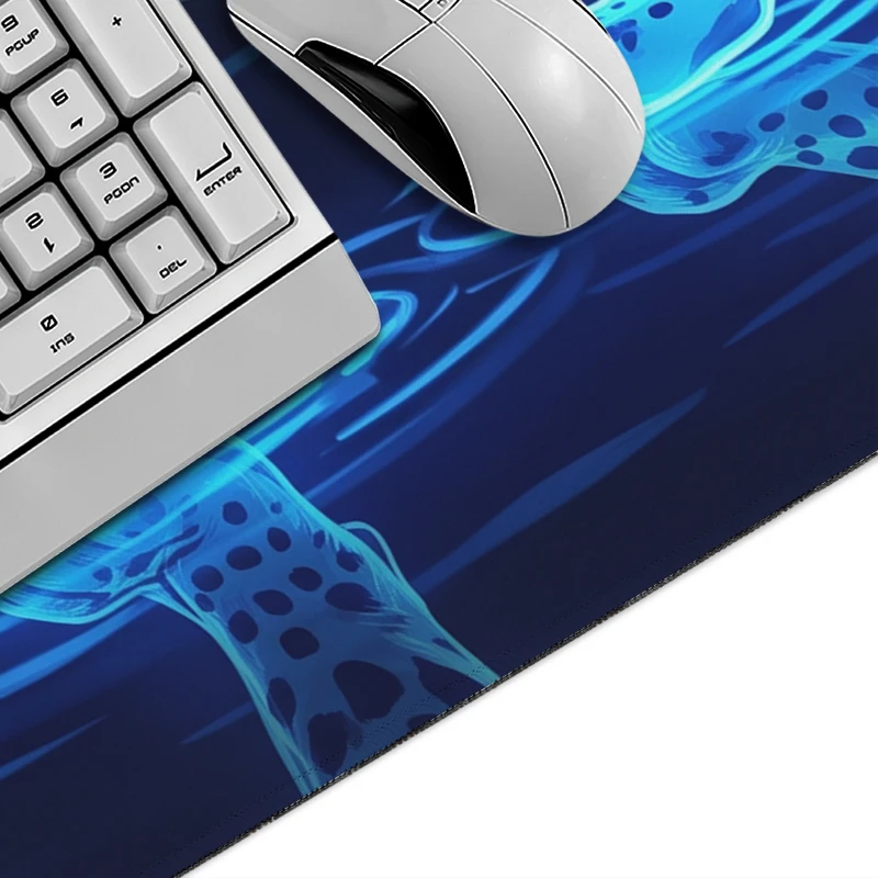 Mouse Pad Neon Blue Leopard Gamer XL Custom Home Computer Large Mousepad XXL MousePads Office Non-Slip Carpet Laptop Mice Pad