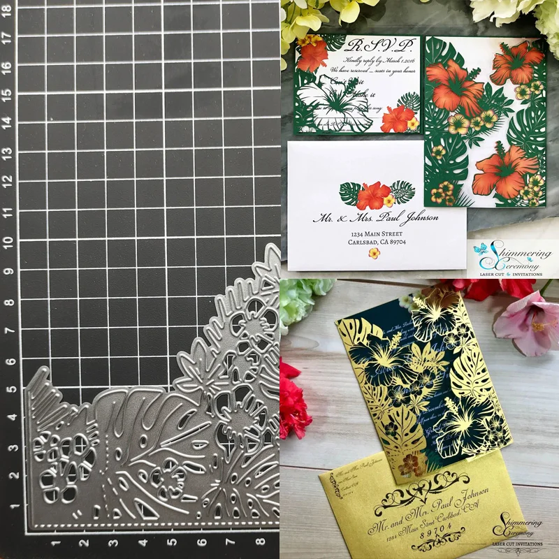 

Flower Greeting Card Metal Cutting Dies Scrapbooking stamps embossing paper Cards border template punch Stencils DIY