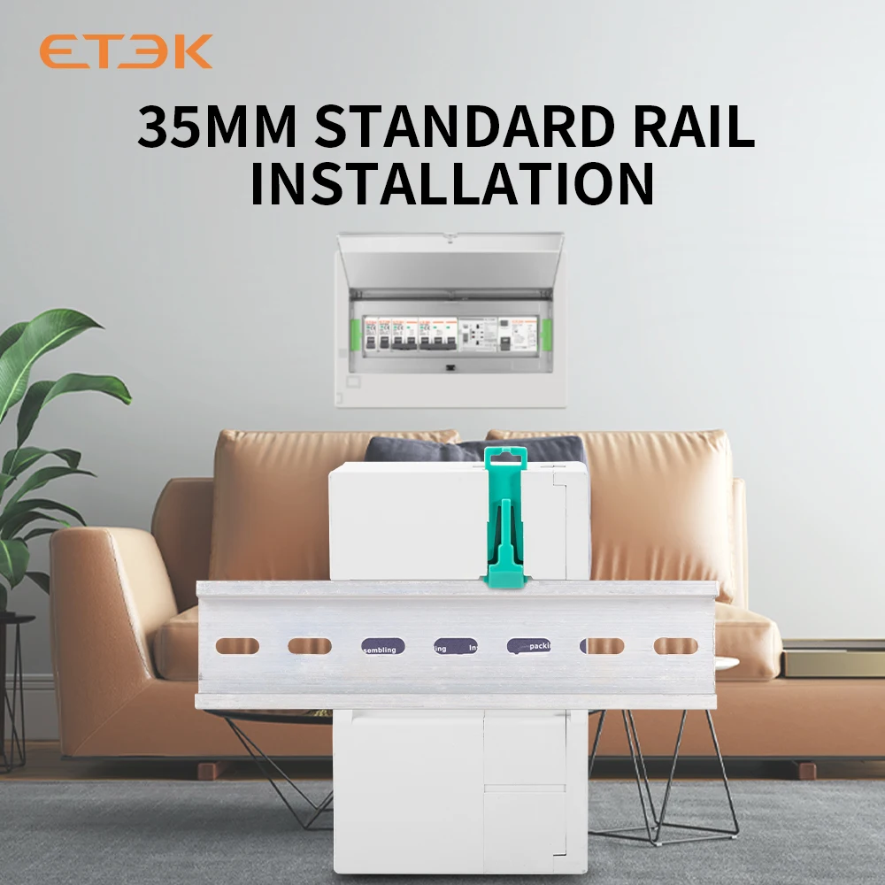 ETEK Din Rail 2P/4P 220V ATS Dual Power Automatic Transfer Switch Electrical Selector Switches Uninterrupted Power 40A 63A EK4Q