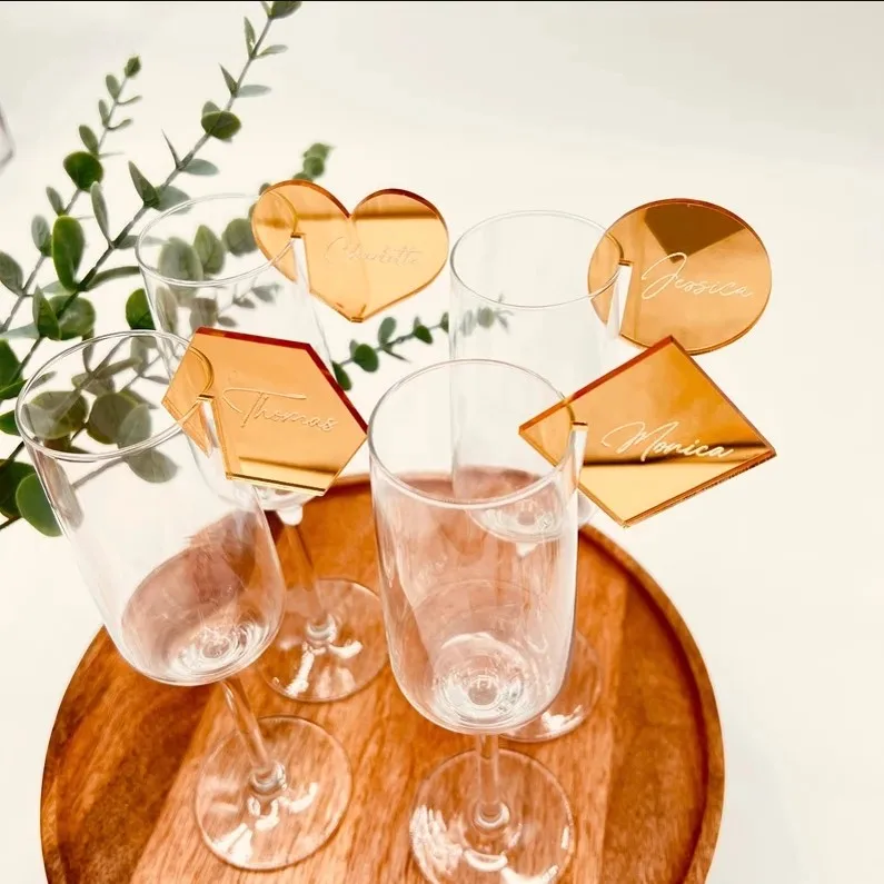Customized Name Wine Glass Insert Party Wine Distinction Props Beverage Mark Party Decor