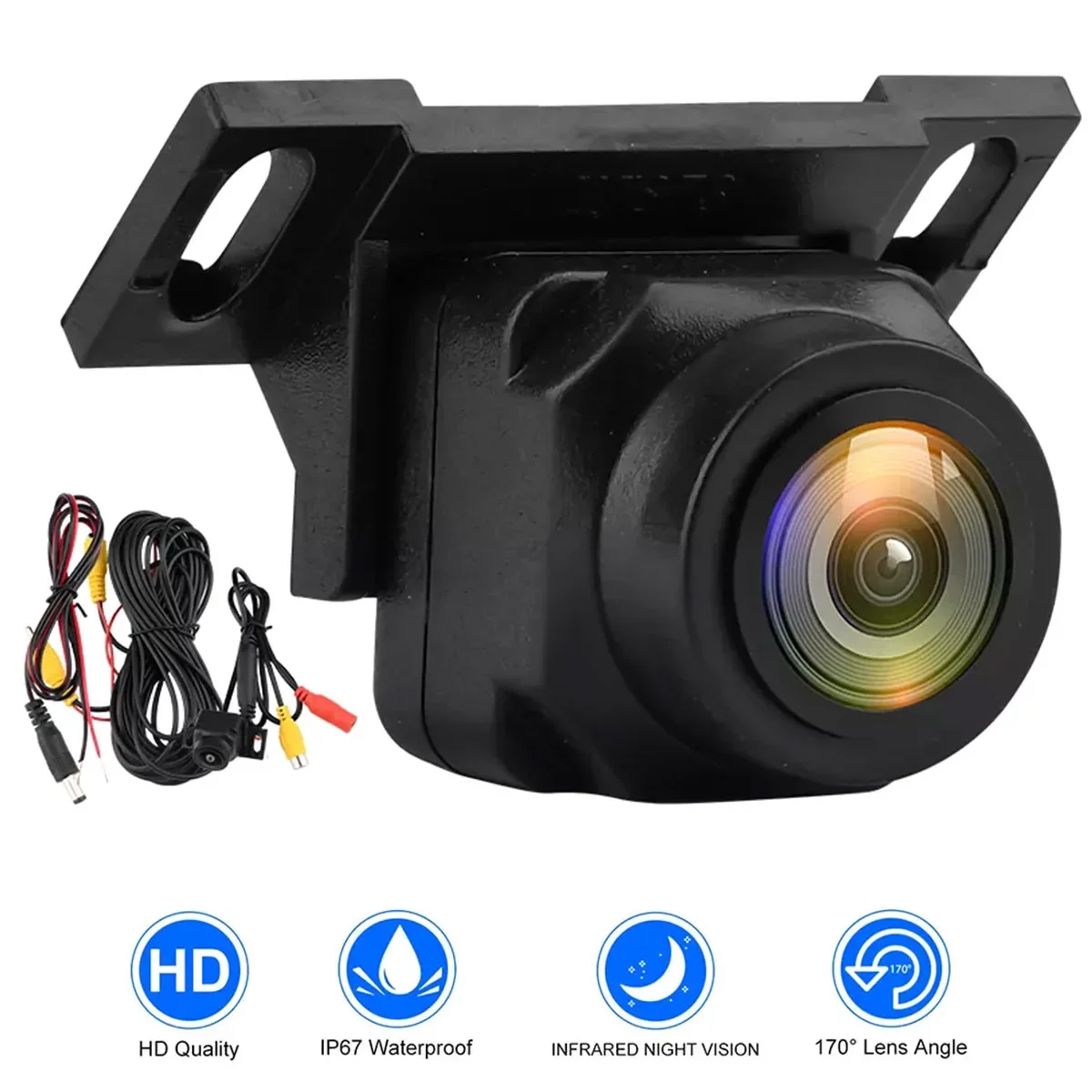 Samochodowa kamera cofania 1080P 170 °   Szerokokątna, regulowana, przeciwzakłóceniowa kamera noktowizyjna, wodoodporna, automatyczna kamera cofania Nowość