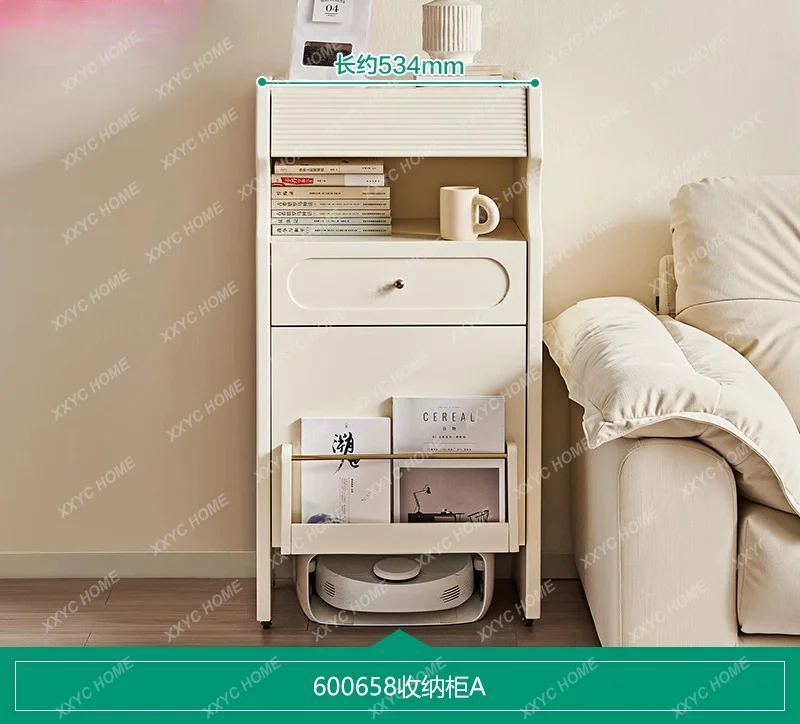 Modern simple movable side cabinet sweeping robot storage cabinet